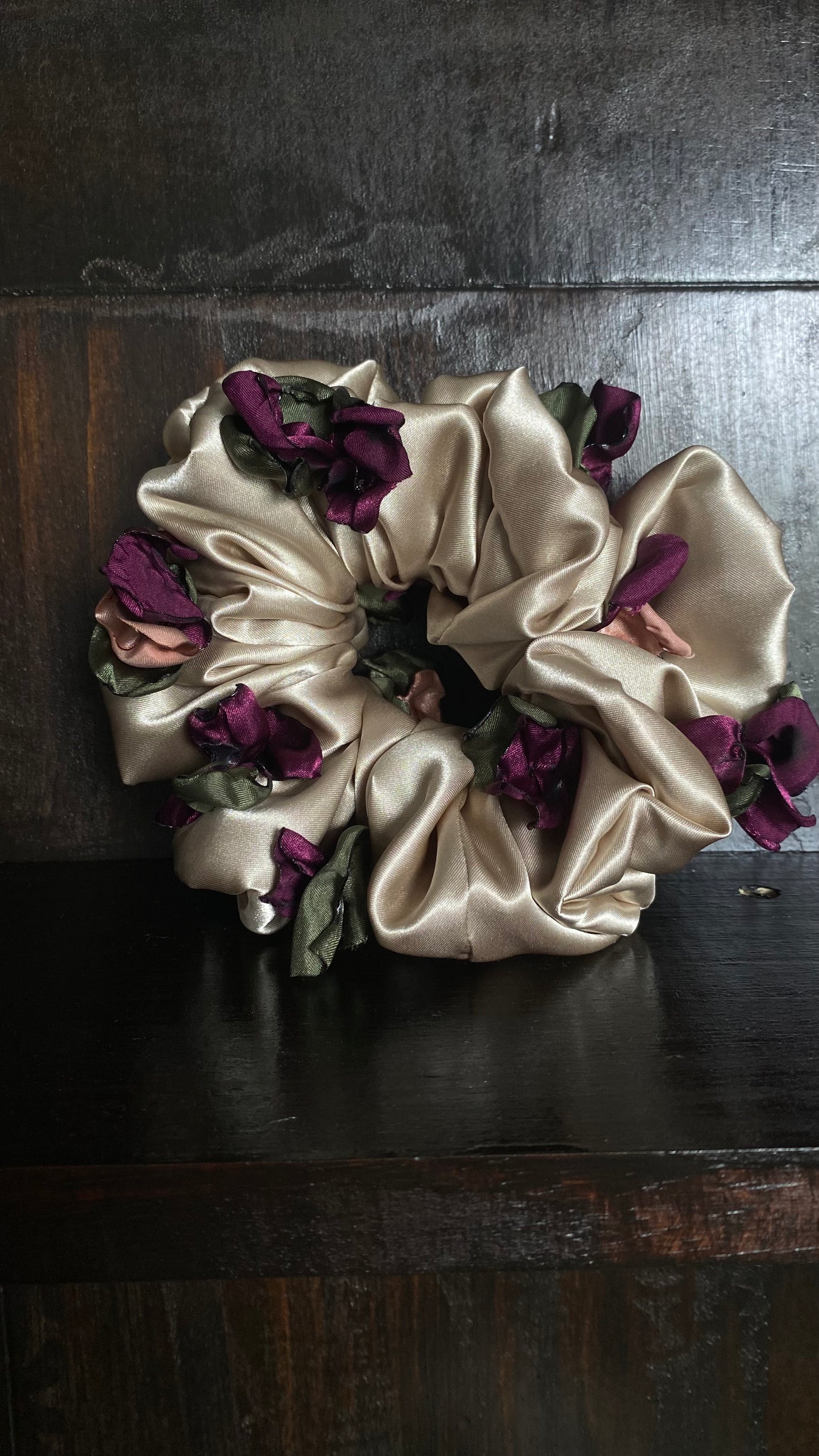 Handmade Wilted Floral Scrunchie