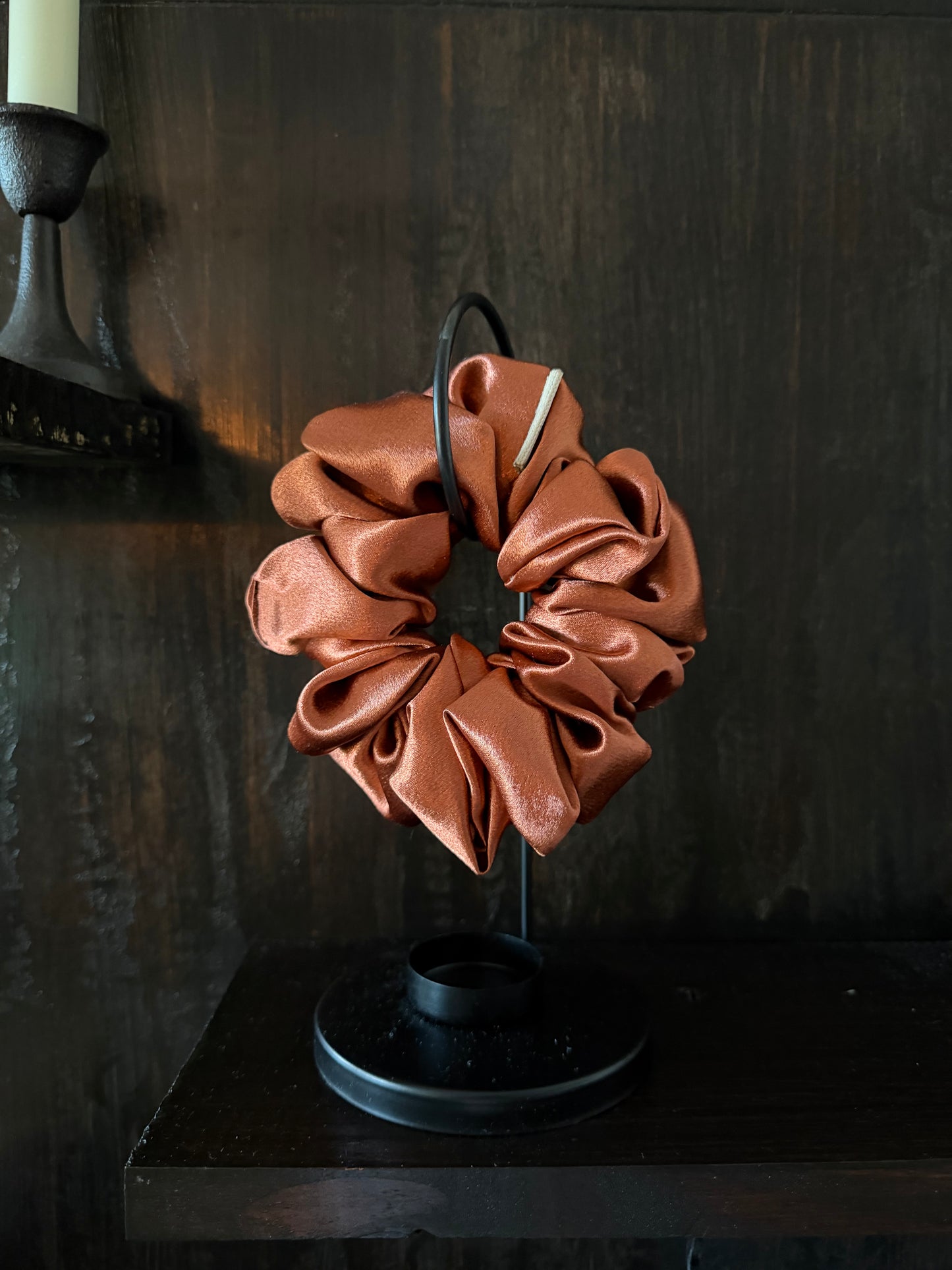 Dramatic Size Handmade Wilted Floral Scrunchie