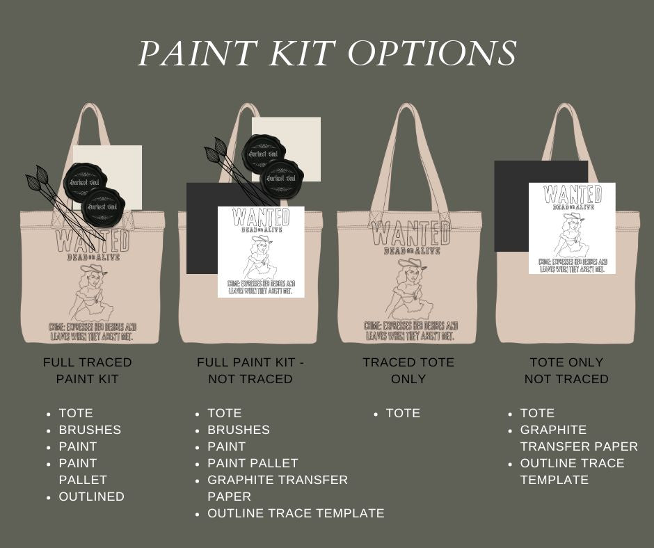 Tote Bag Paint Kit | Wanted Dead or Alive | Tote Bag