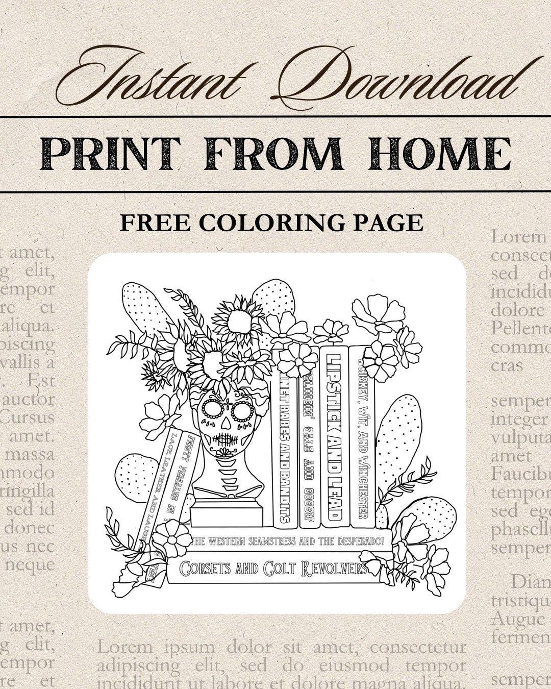 FREE Download | Western Summer Collection | Coloring Page