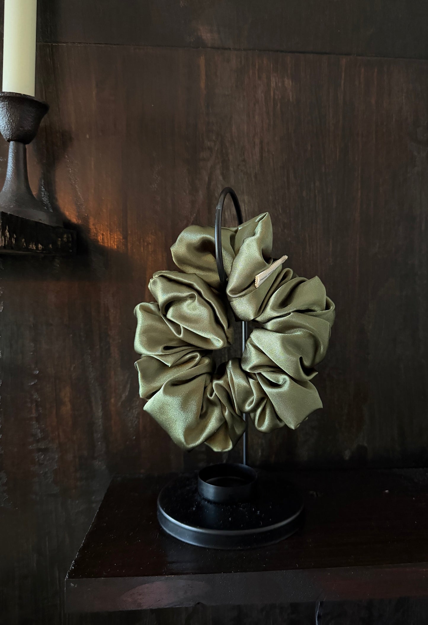 Dramatic Size Handmade Wilted Floral Scrunchie