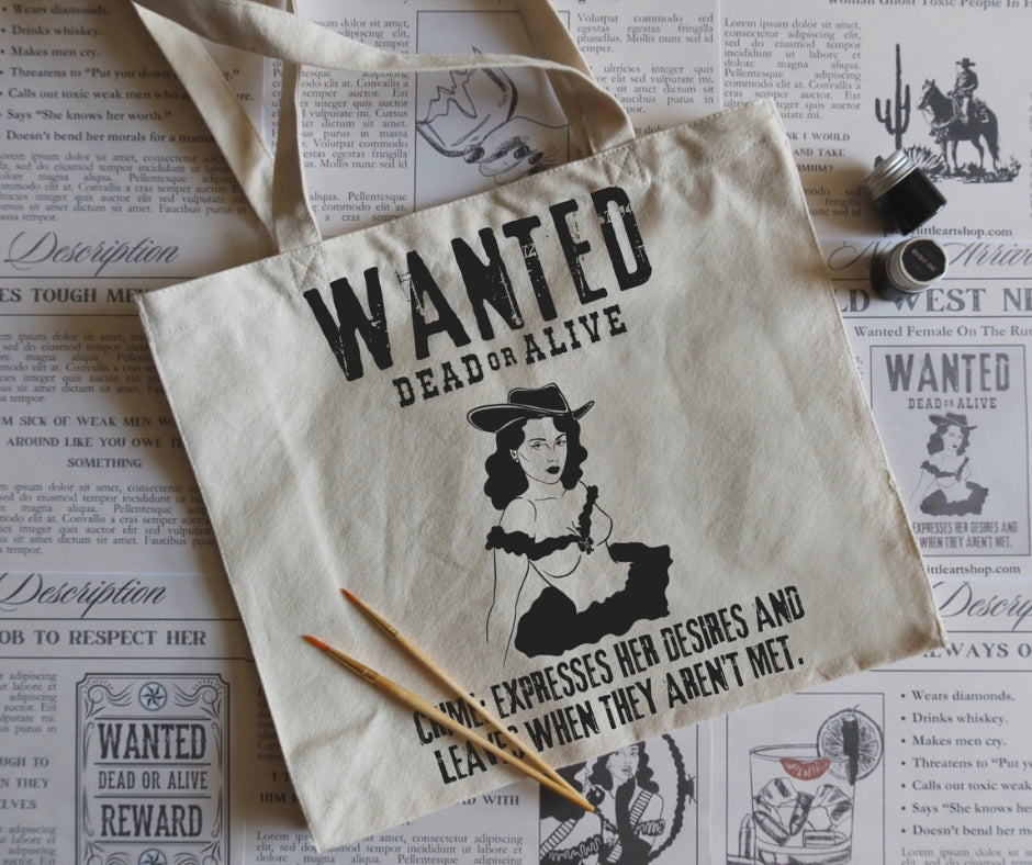 Tote Bag Paint Kit | Wanted Dead or Alive | Tote Bag