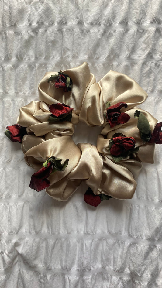 Handmade Wilted Floral Scrunchie