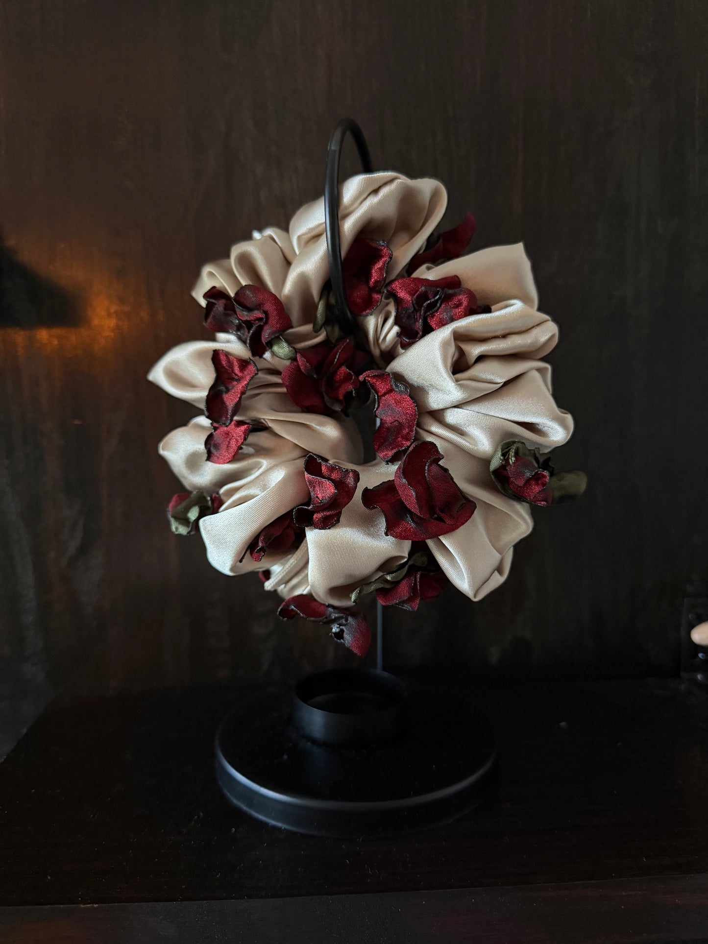 Dramatic Size Handmade Wilted Floral Scrunchie