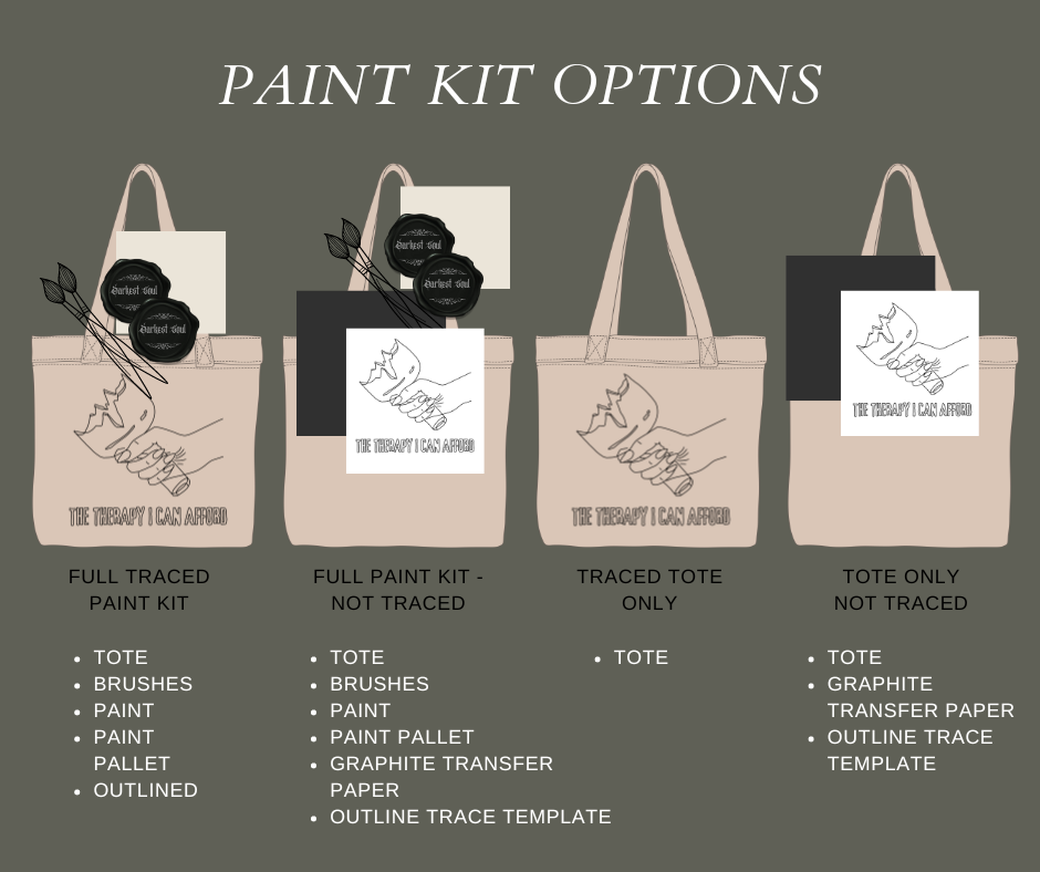 Tote Bag Paint Kit | The Therapy I Can Afford | Tote Bag