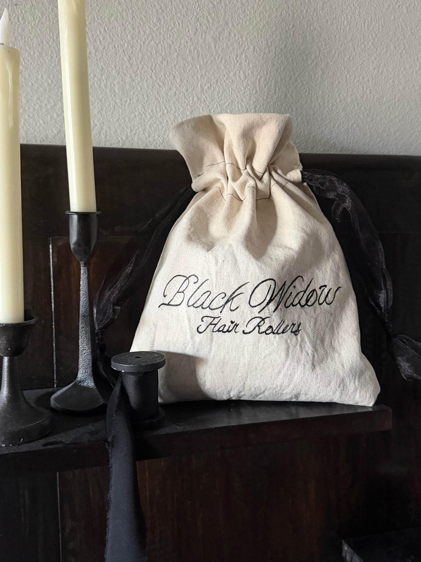 Black Widow Hair Rollers | Heatless Hair Rollers | Red Satin