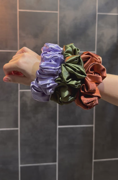 Dramatic Size Handmade Wilted Floral Scrunchie